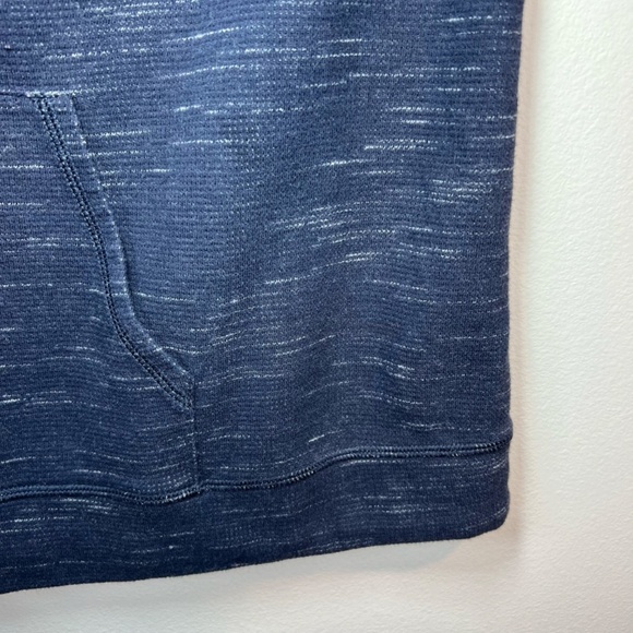 J. Jill Thermal Mock Neck Shirt Blue Cinched Hem Long Sleeves Kangaroo Pocket XL - Picture 8 of 12